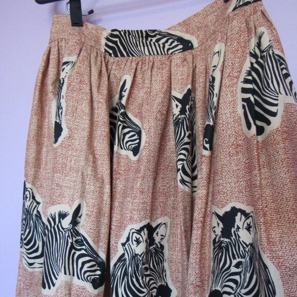 Anthropologie Sika Zora Zebra A-Line Midi Skirt Size 6 - Picture 5 of 6
